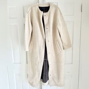 Something Navy Cream Shearling Jacket